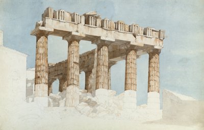 Ost- und Südseite des Parthenon, ca. 1813 von John Foster